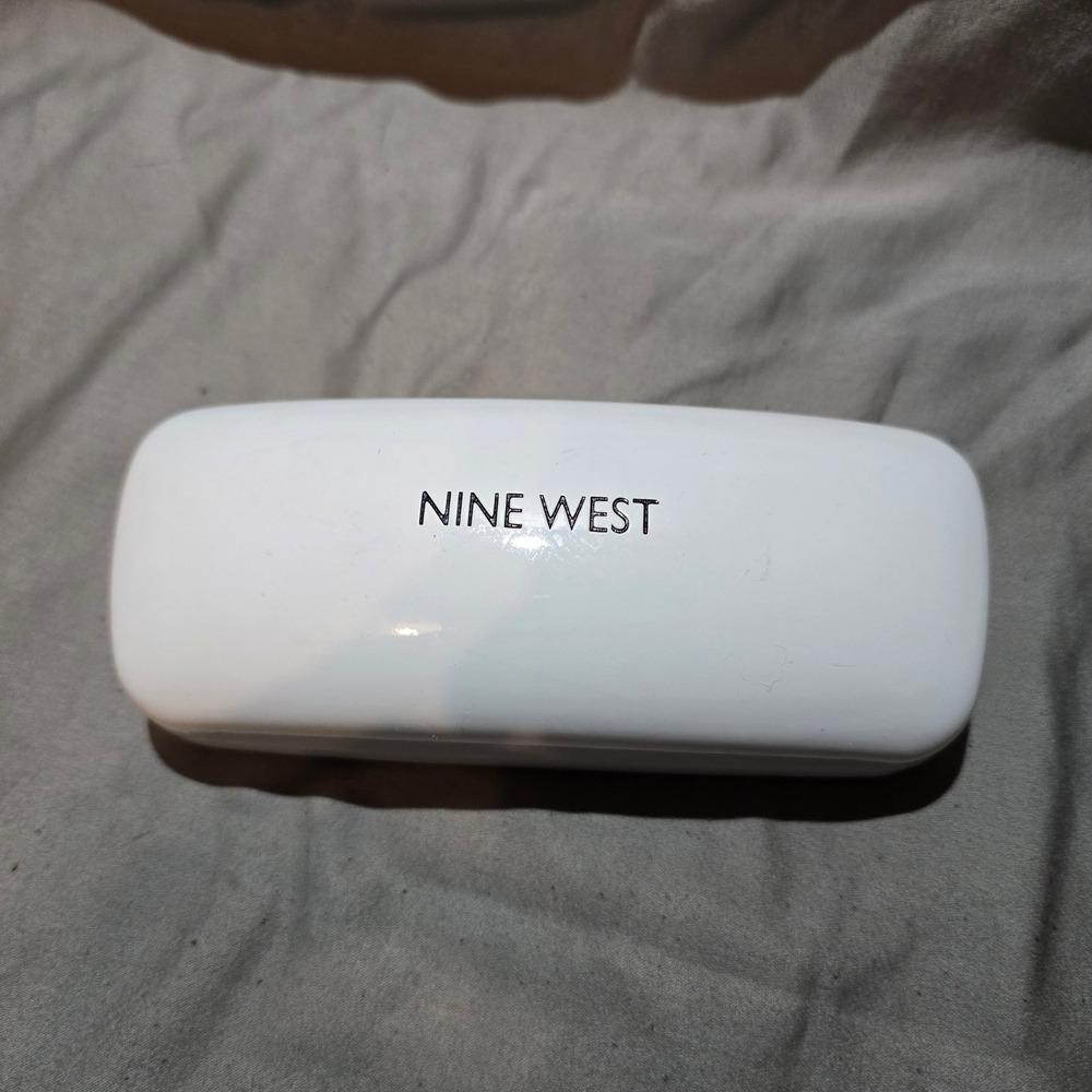 Nine West White Hard Shell Eyeglass Case Sunglasses Holder Storage